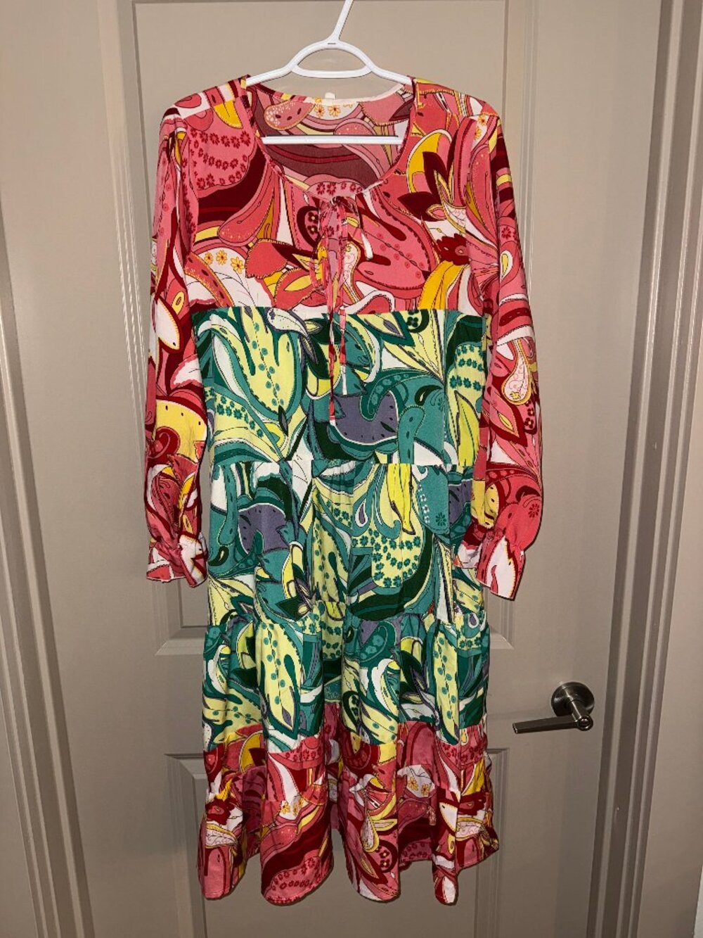 SHEIN Colorful Long-Sleeve Boho Dress